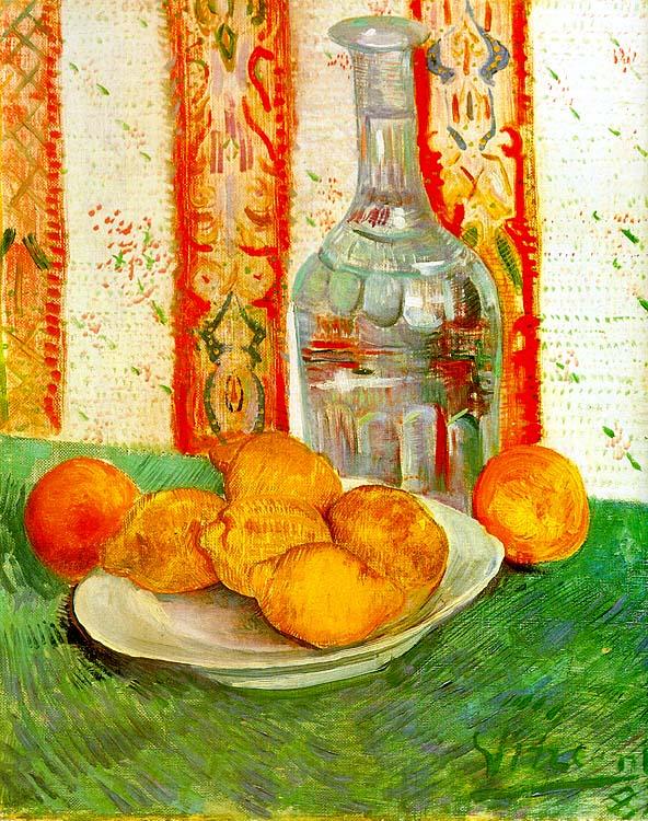 Vincent Van Gogh Still Life with Decanter and Lemons on a Plate Germany oil painting art